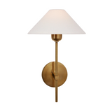 Hackney Hand-Rubbed Antique Brass Sconce with Linen Shade