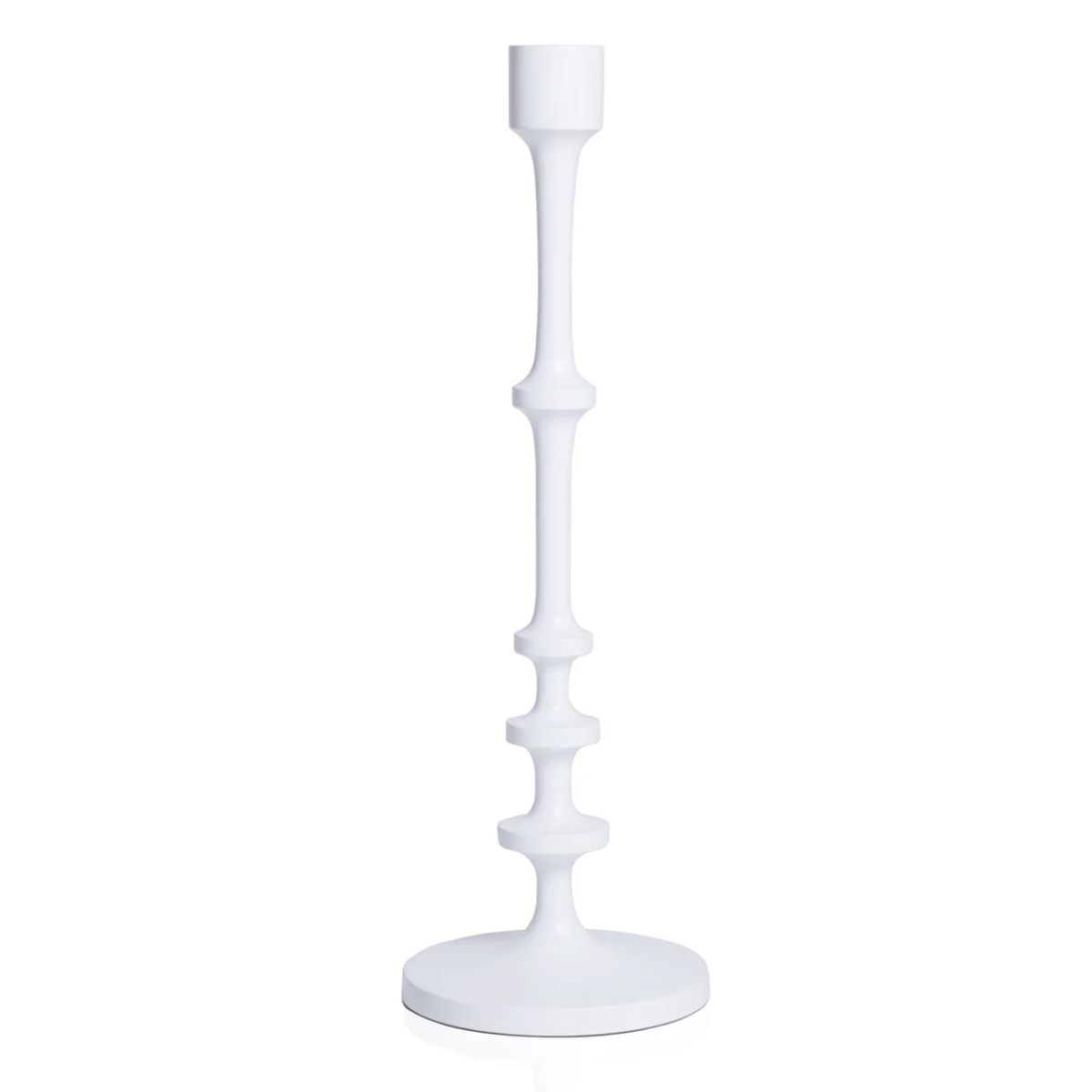 Matte White Metal Candlesticks