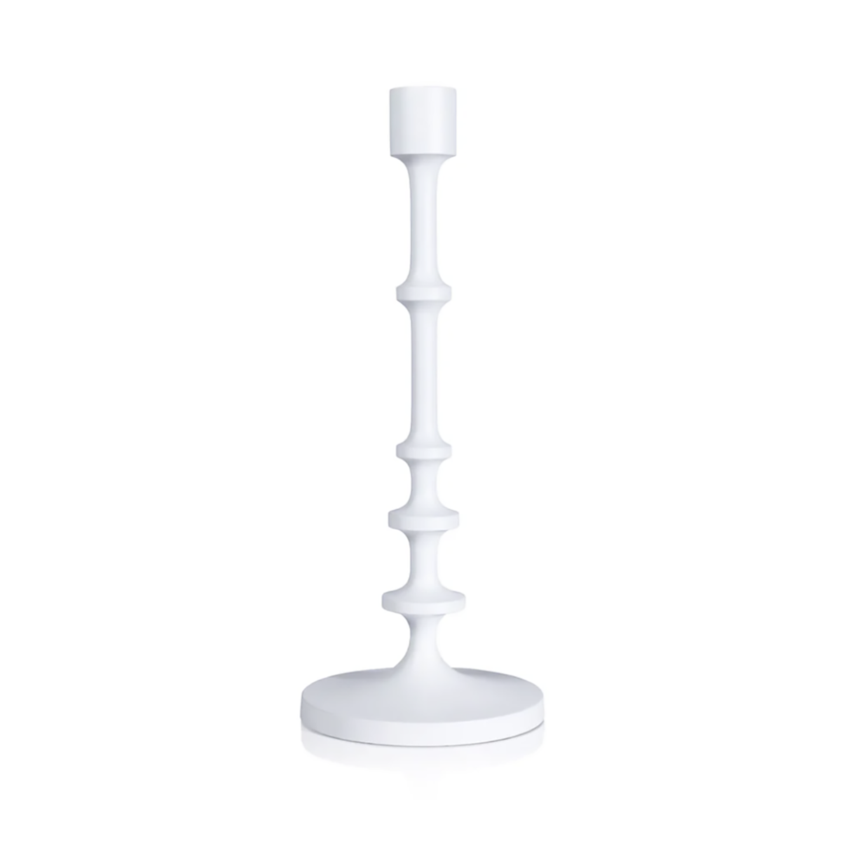 Matte White Metal Candlesticks