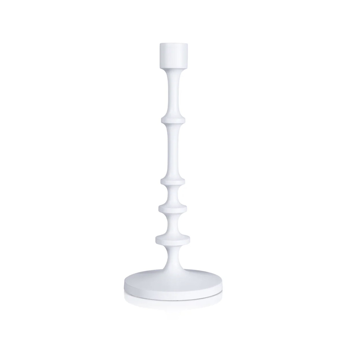 Matte White Metal Candlesticks