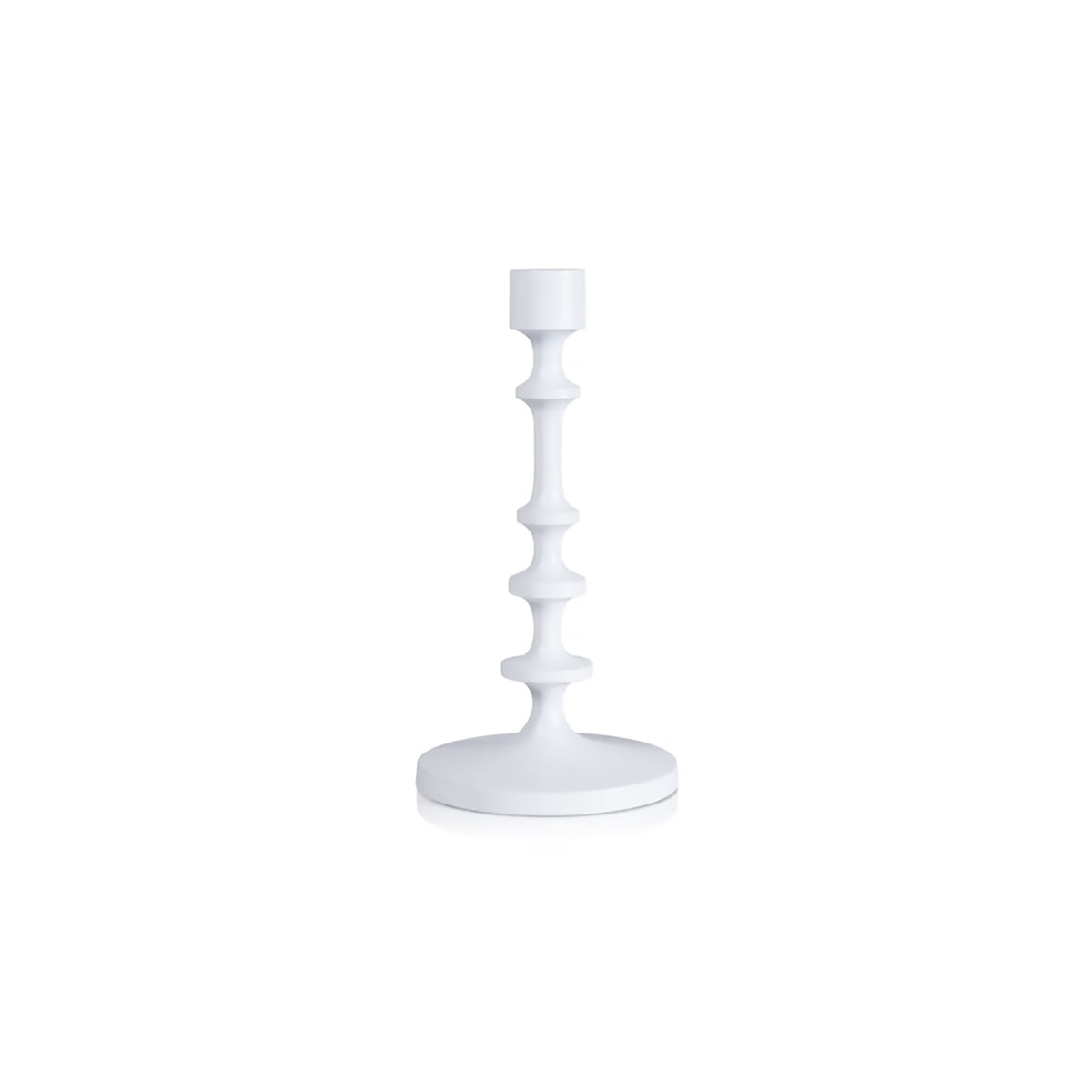 Matte White Metal Candlesticks