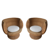 Pair of Vintage Eero Aarnio Wicker Armchairs