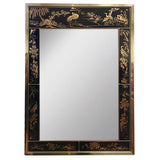 Chinoiserie Black And Gold Mirror