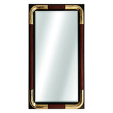 Tubular Wood and Brass accent mirror