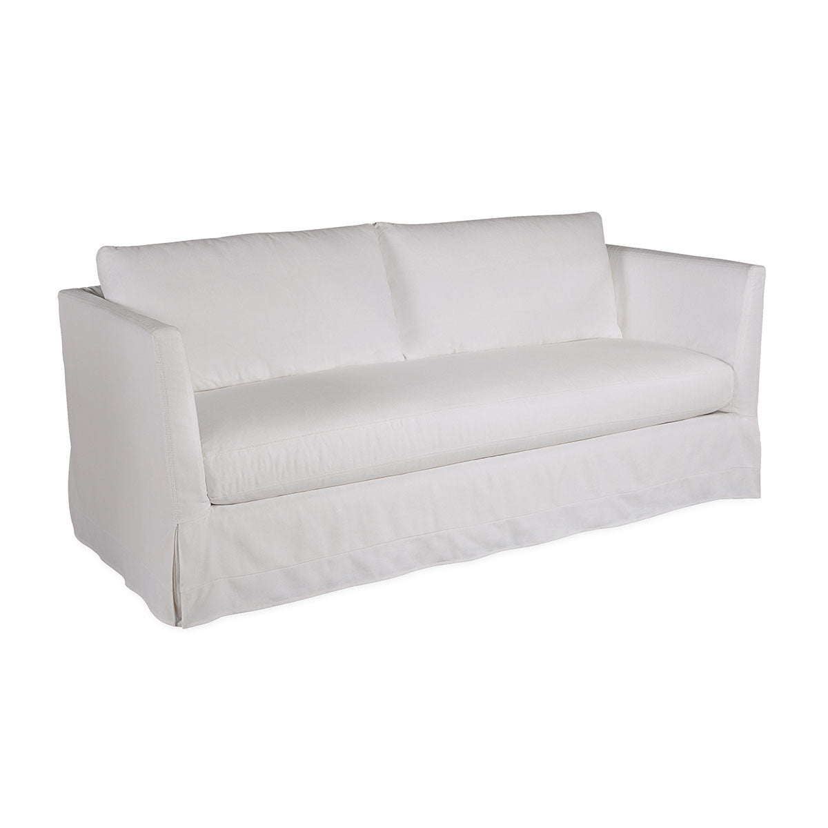 Contemporary slipcovered two seater sofa