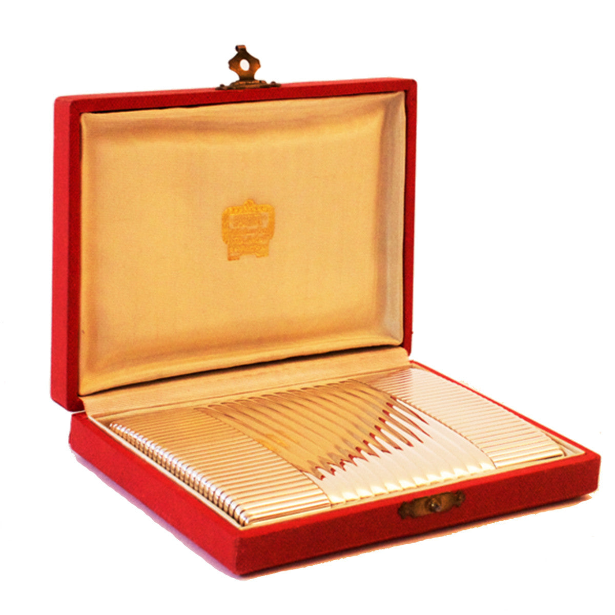 Classic Cartier card holder, sold in a distinctive red velvet box