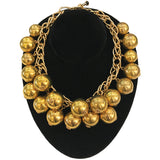 French Gold Bead Cluster Necklace