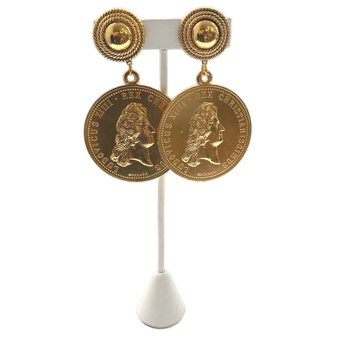 French Louis XII Faux Coin Earrings