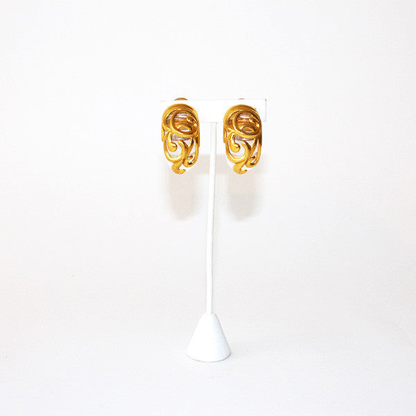 Vintage Gold & Lucite Earrings