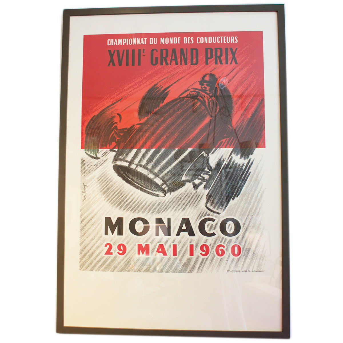 Framed Monaco Grand Prix 1960 Lithograph