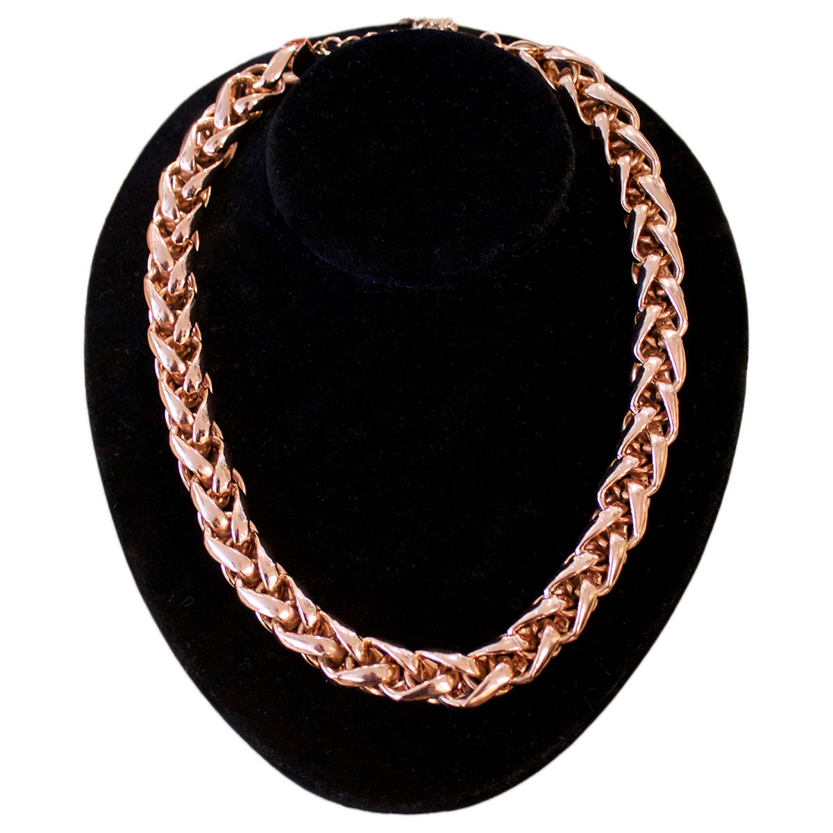 Poggi Paris rose gold metal link necklace