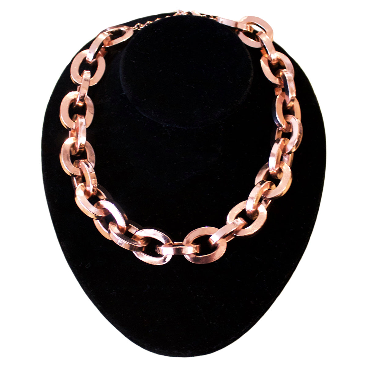 Poggi Paris rose gold metal link necklace.