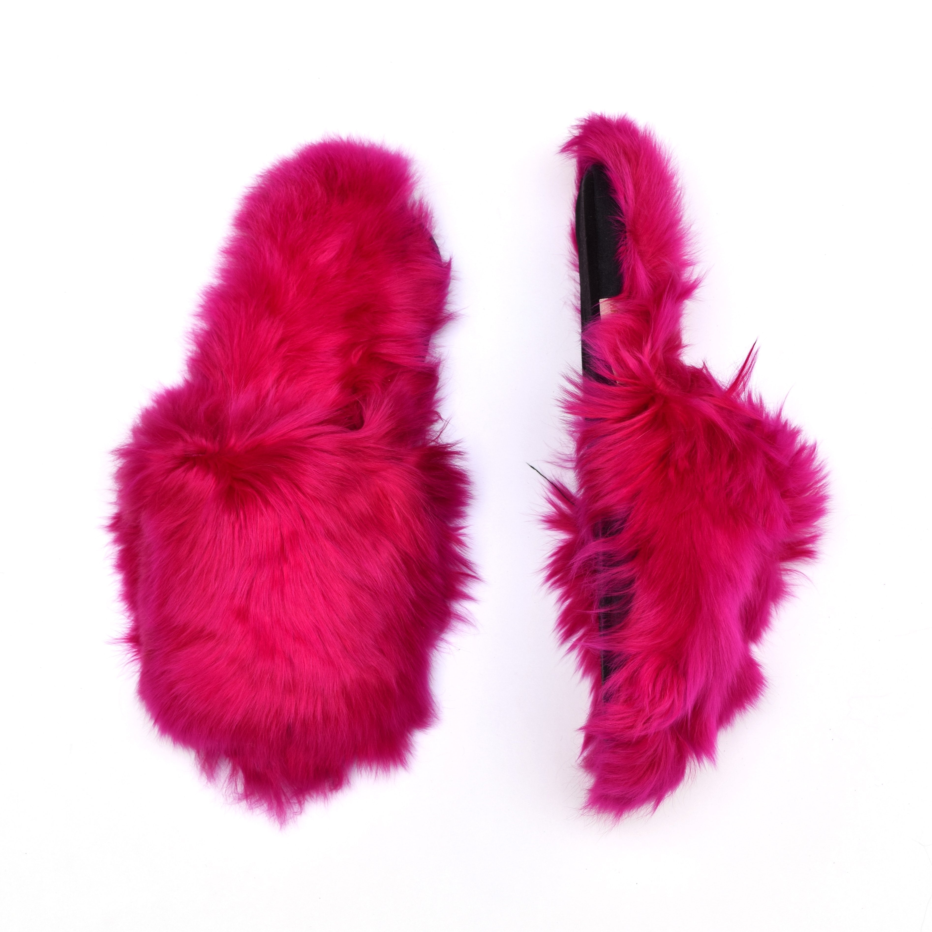 Hot Pink Alpaca Slippers