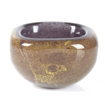 This Venini Murano glass bowl by Carlo Scarpa has a purple interior with gold flecks, a truly unique piece for any collector. 