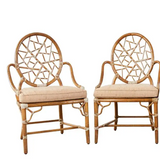 Pair Vintage McGuire Rattan Chairs