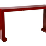Vintage Red Lacquered Console Table