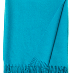 Baby alpaca throw in bright, tropical turquoise. 
