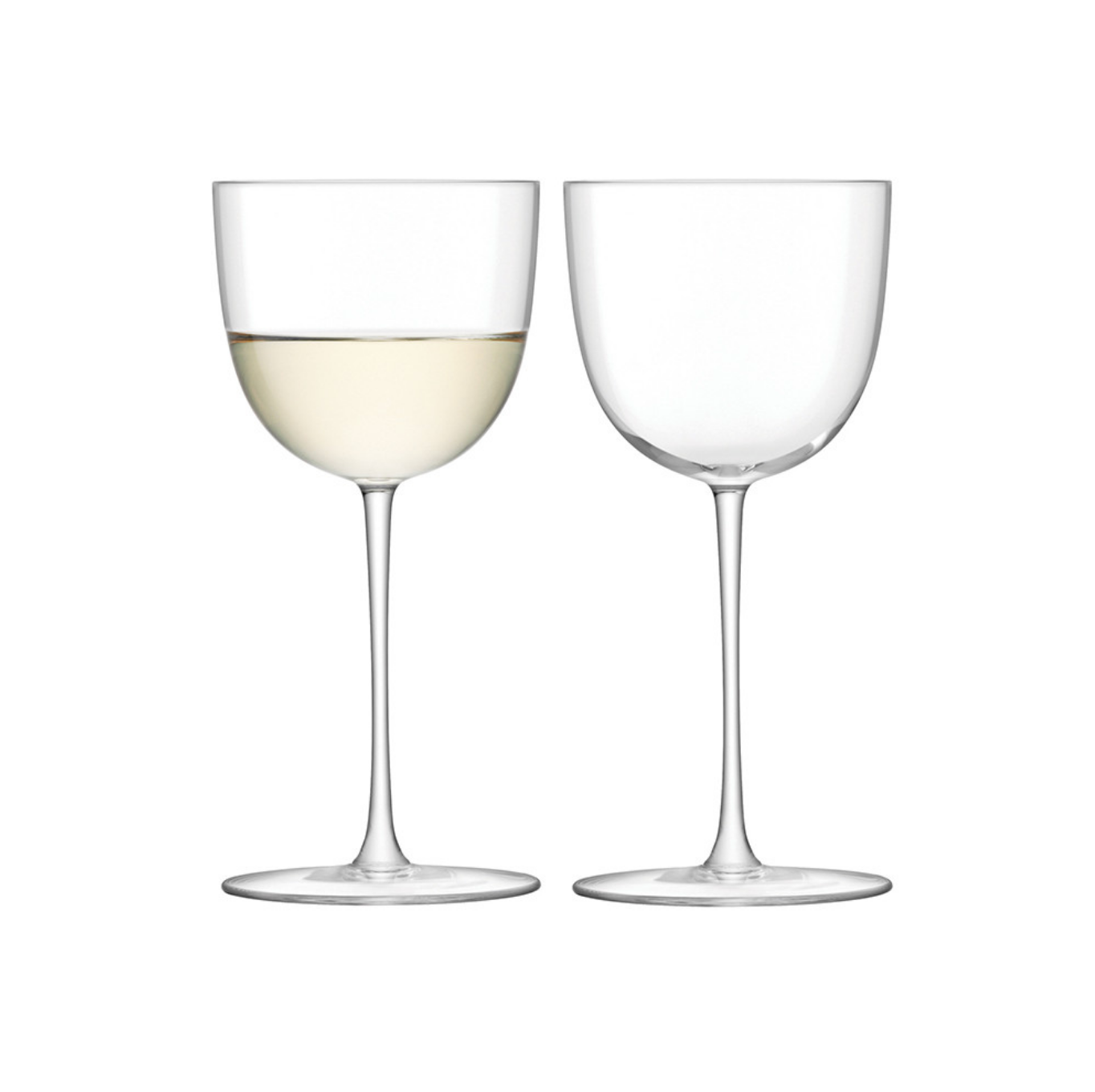 Pair White Wine Footed Base Glasses