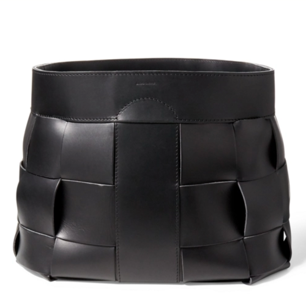 The Ralph Lauren Small Hailey Black Basket is crafted from supple sun-bleached leather in an intricate basket weave. 