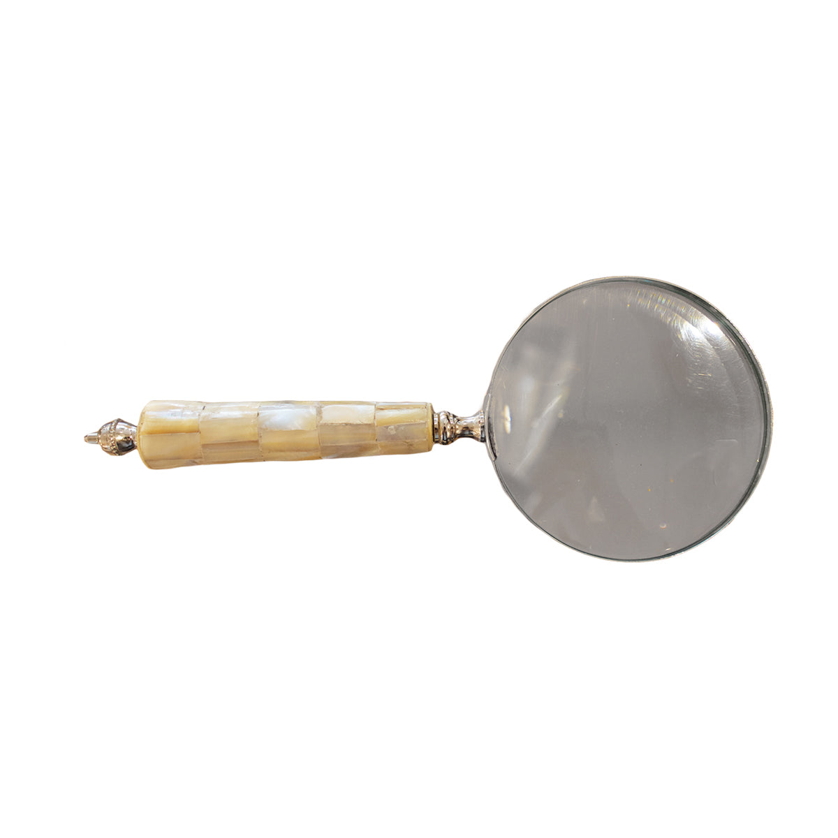 Natural horn magnifier makes an elegant desk accessory. 