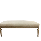 Louis XVI Style Bench with Bouclé Fabric