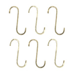 Set Of Six Brass S-Hooks