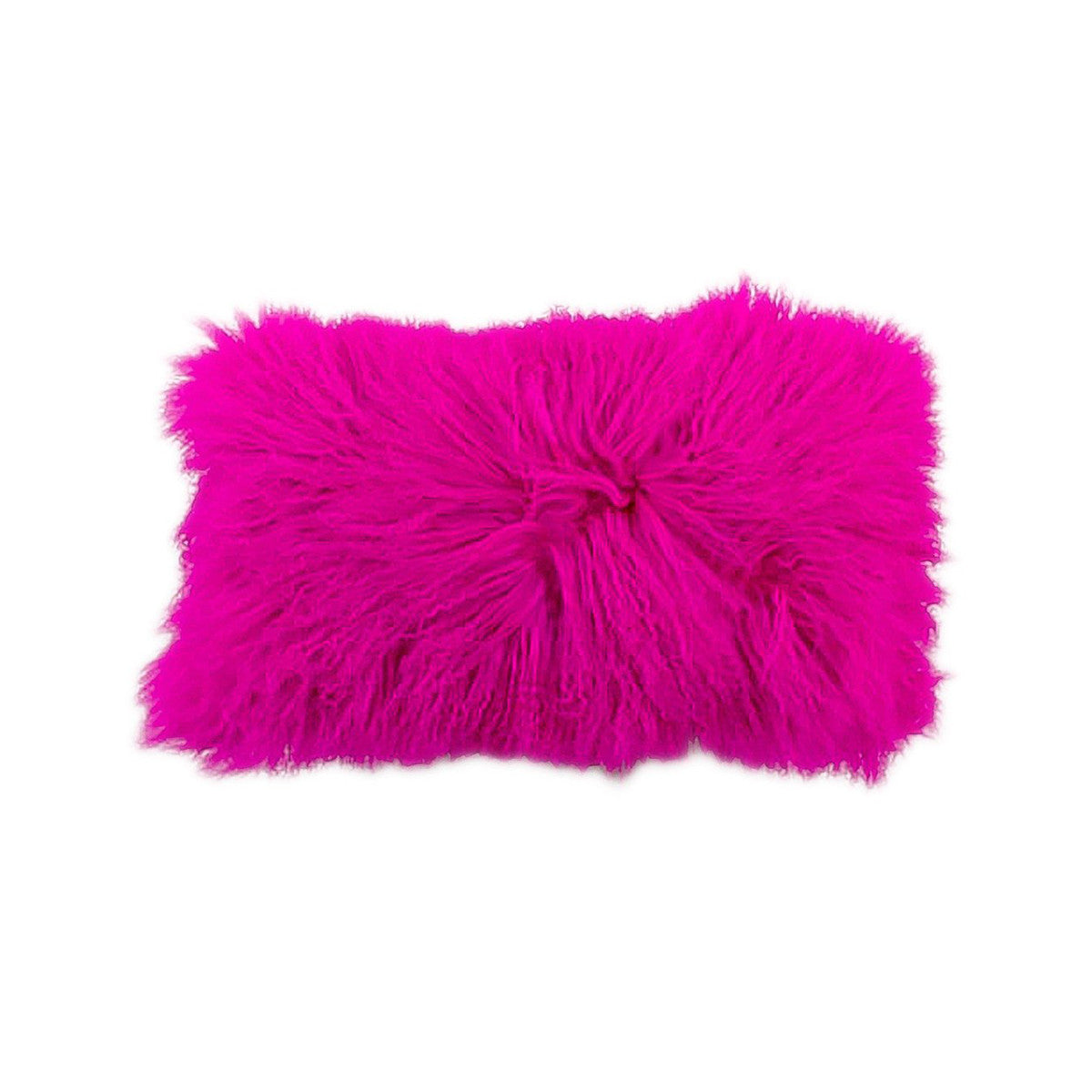 Tibetan lamp pillow in electric, energizing hot pink. Hot pink silk backing as well.