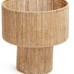 Natural jute lantern/ hurricane comes with a glass candleholder and will elevate any console, mantle or table. 